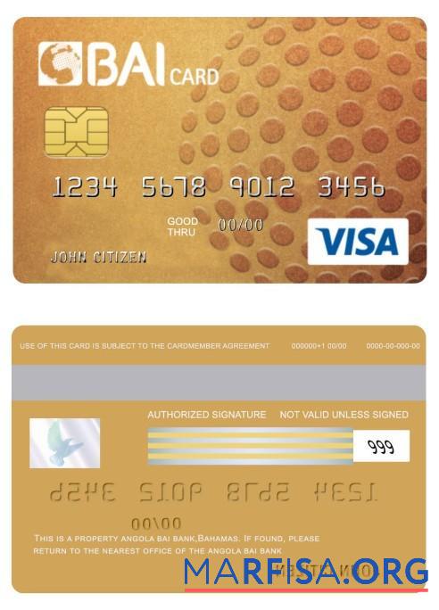 Downloadable Angola Bai bank gold credit visa card example